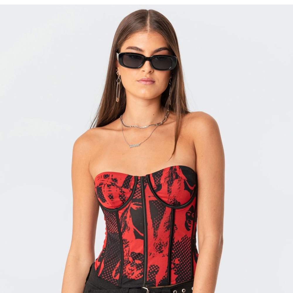 Aly Mesh Corset Top & Tati Mini Mesh Skirt  (set) - Picture 2 of 4